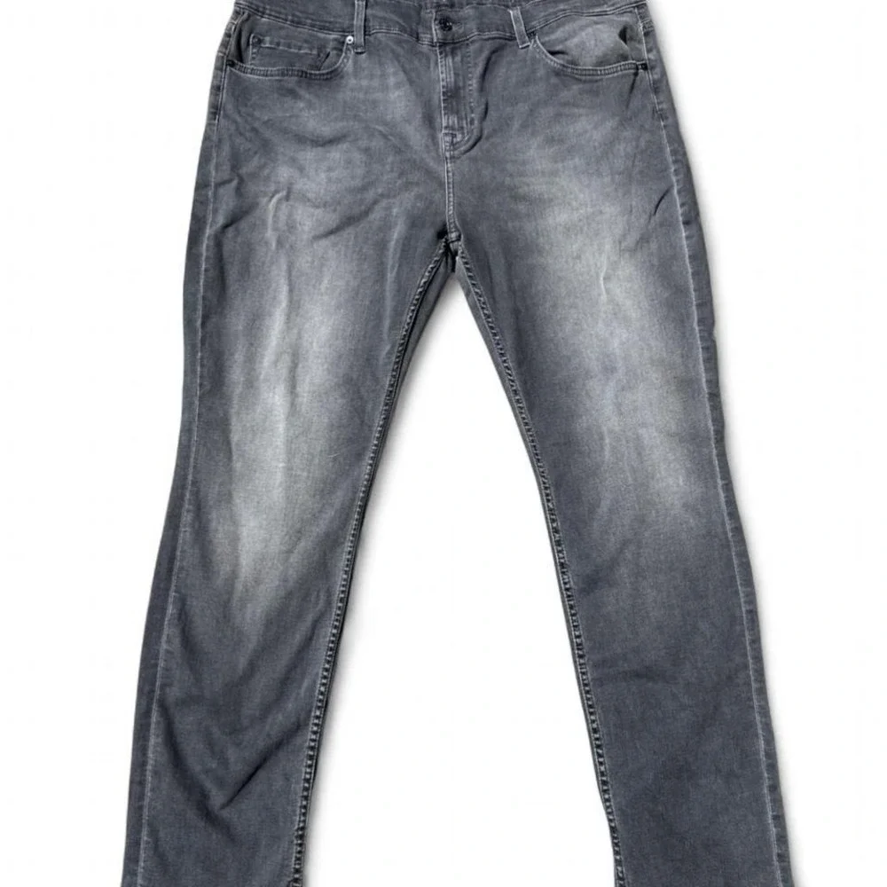 7 For All Mankind Paxtyn Skinny Jeans Mens Grey Faded‎ Slim Fit Denim Pants